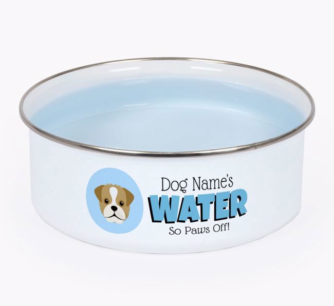 Water, Paws Off: Personalised {breedFullName} Enamel Dog Bowl